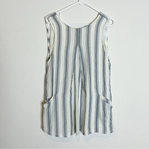Zara Basic striped linen layered dress with pockets blue white size xs - Picture 1 of 7